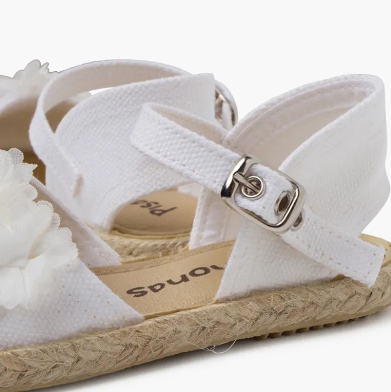 Alpargatas ceremonia flores organza