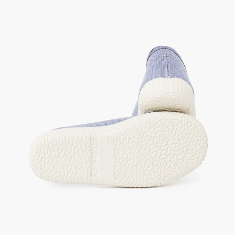 Bailarinas elástico lona eco y suela tipo zapatillas