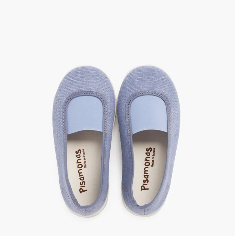 Bailarinas elástico lona eco y suela tipo zapatillas