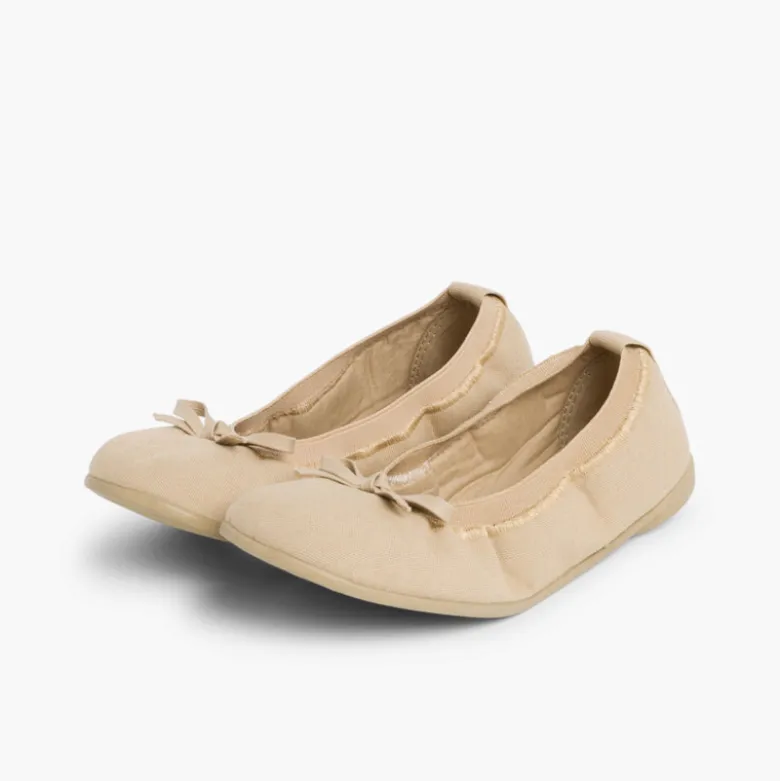 Bailarinas Niña Elástico Manoletina Tela Lazo