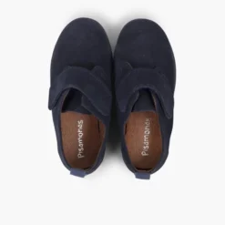 Blucher de tira adherente casual en piel de serraje