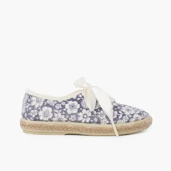Blucher flores y yute cordones raso