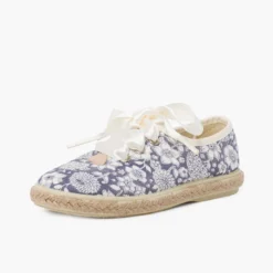 Blucher flores y yute cordones raso