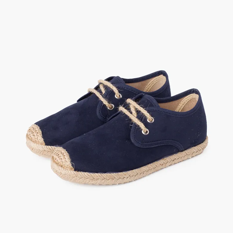 Blucher puntera y cordones yute efecto suede