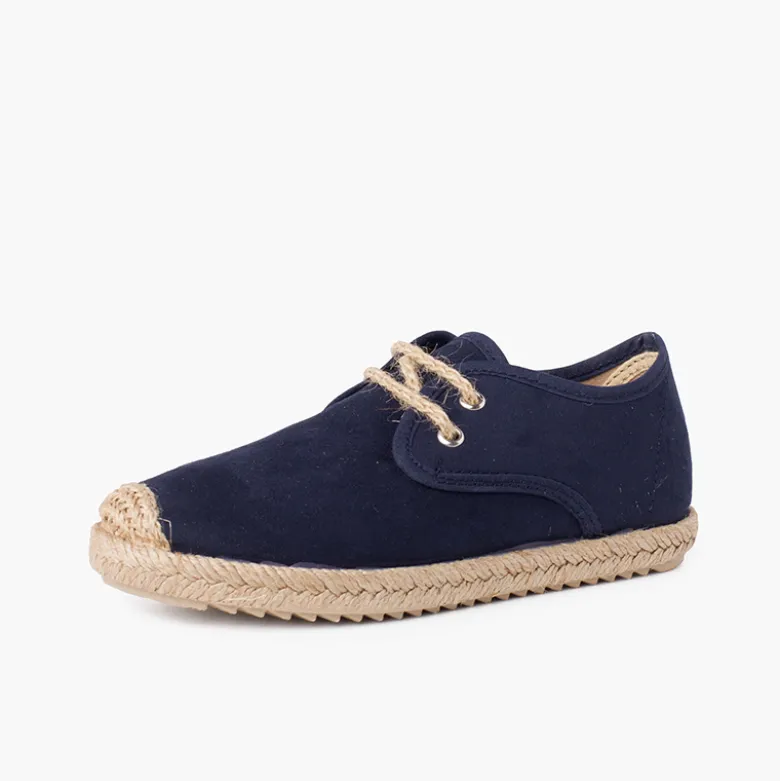 Blucher puntera y cordones yute efecto suede