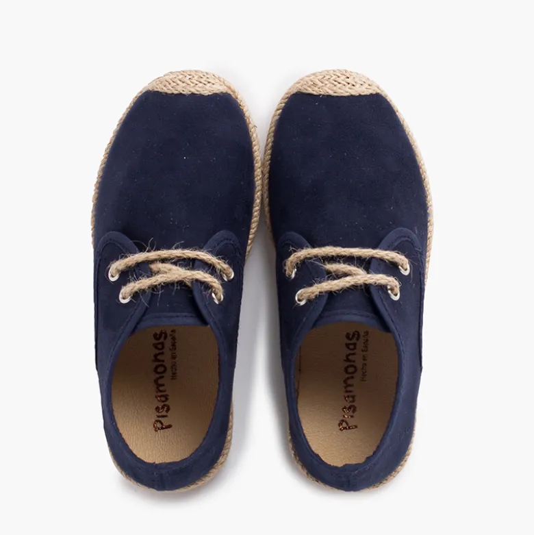 Blucher puntera y cordones yute efecto suede