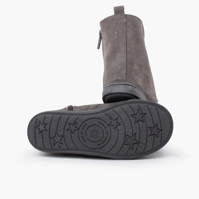 Bota borrego cordones cremallera lateral
