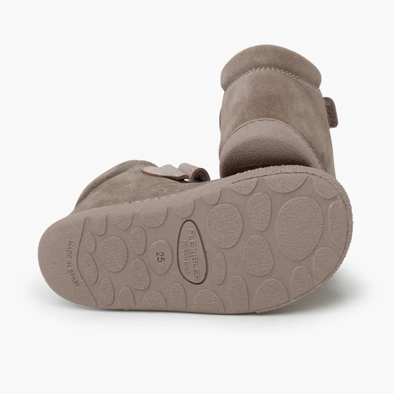 Botas barefoot serraje tira piel y cordones