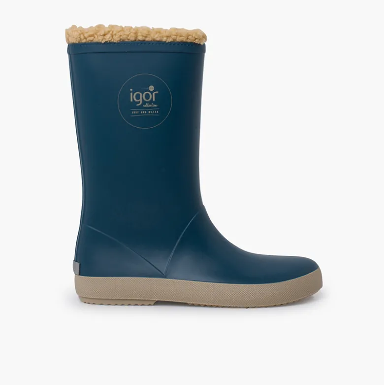 Botas de agua borreguito suela beige