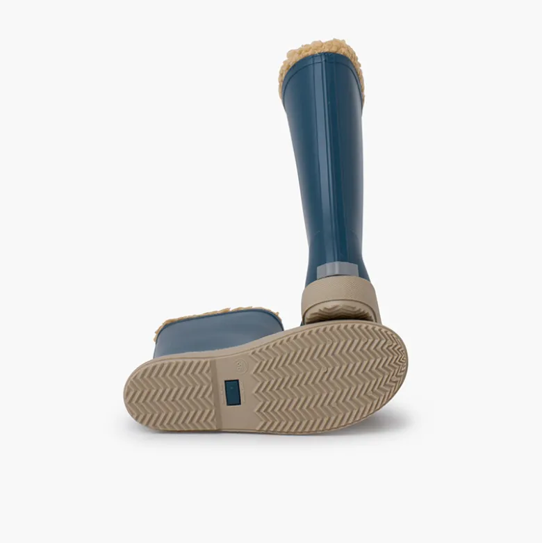 Botas de agua borreguito suela beige