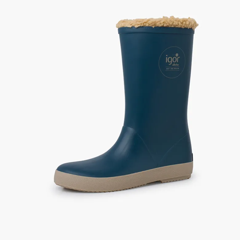 Botas de agua borreguito suela beige