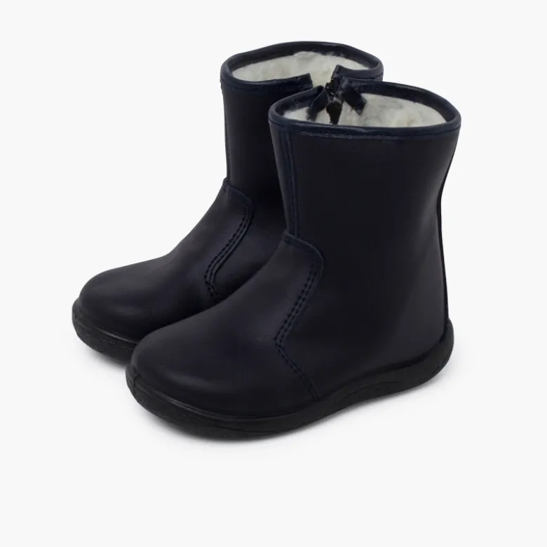 Botas lisas piel lavable niños