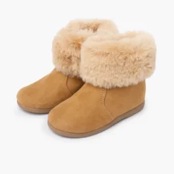 Botas niña cuello pelito suela fina