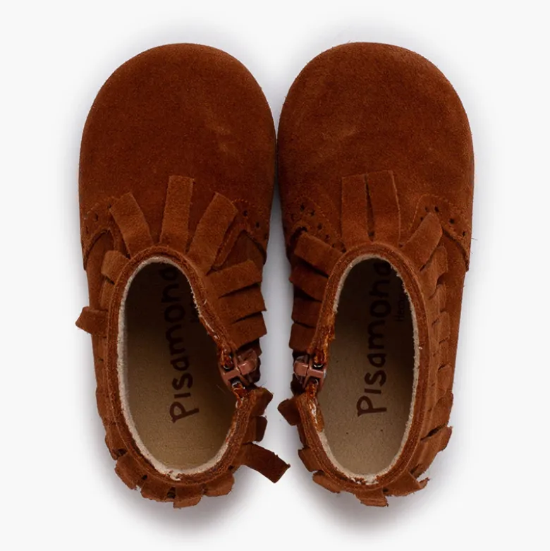 Botas niña flecos picado cremallera