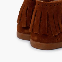 Botas niña flecos picado cremallera