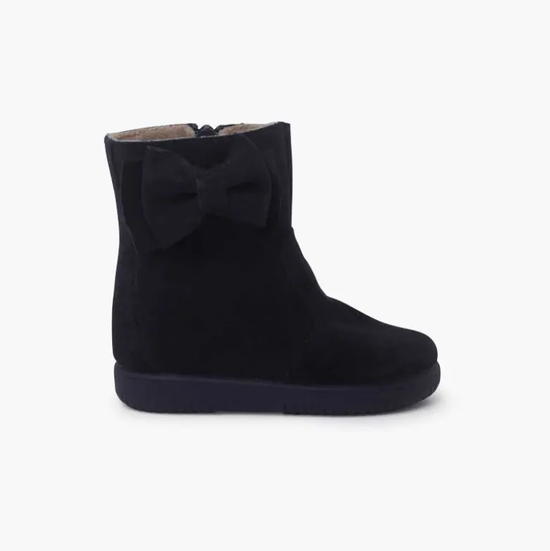 Botas niña serraje lazo lateral grande