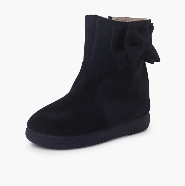 Botas niña serraje lazo lateral grande
