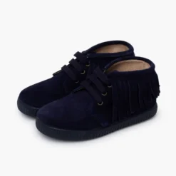 Botas niños serraje flecos puntera redonda