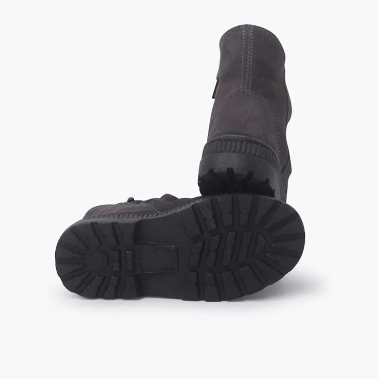 Botas serraje efecto arrugado