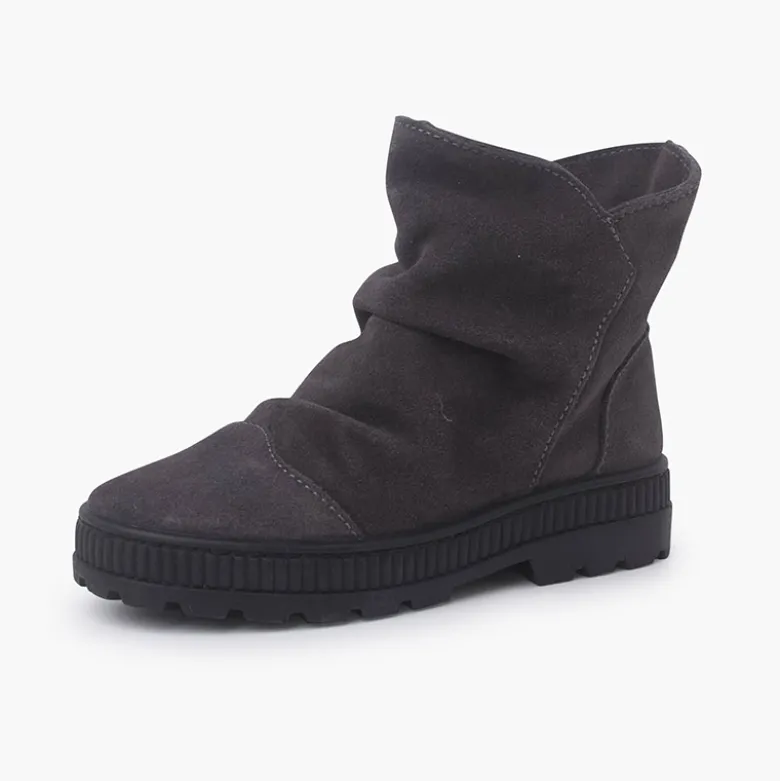 Botas serraje efecto arrugado