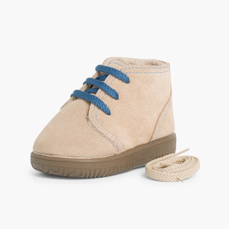 Botas Serraje Niños Cordones Intercambiables