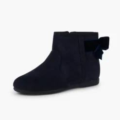Botines con lazo terciopelo y cremallera