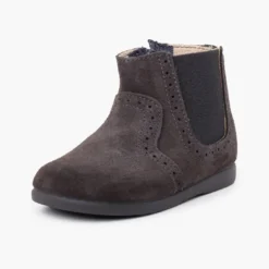 Botines picados niña cremallera y elástico