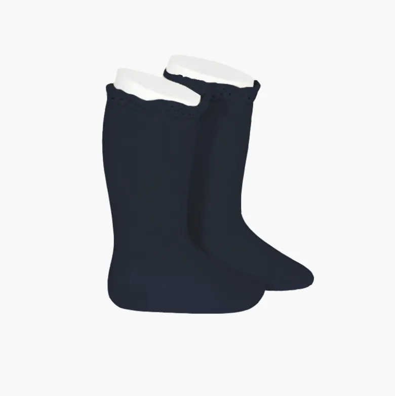 Calcetines altos con puntilla