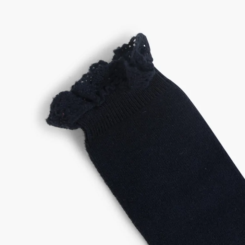 Calcetines altos con puntilla