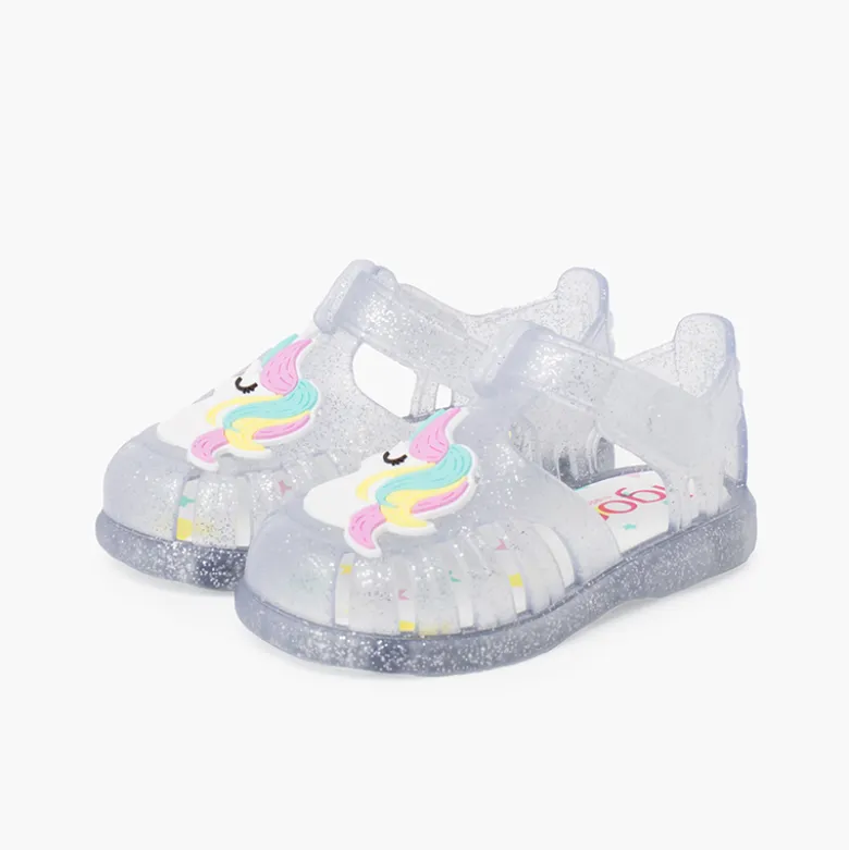 Cangrejeras glitter unicornio tira adherente