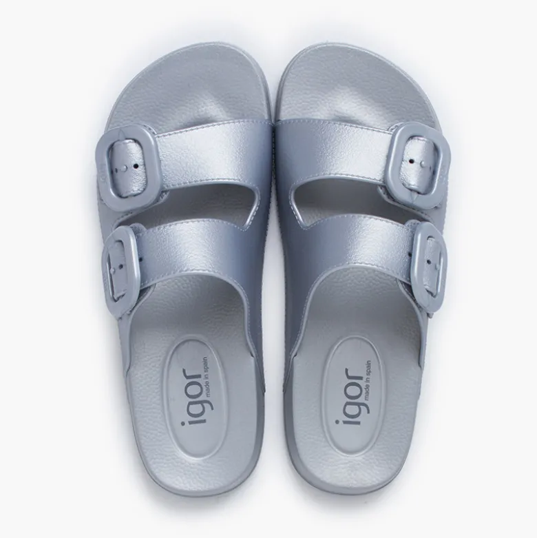 Chanclas goma eva habana metalizadas