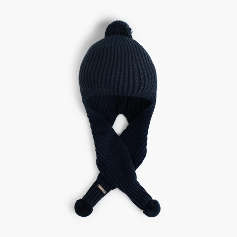 Gorro con Bufanda y Pompones