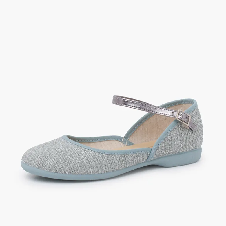 Mercedita escotada tipo lino pulsera metalizada