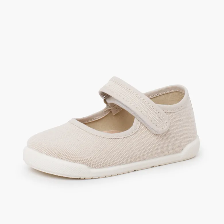 Merceditas barefoot lona canvas tira adherente