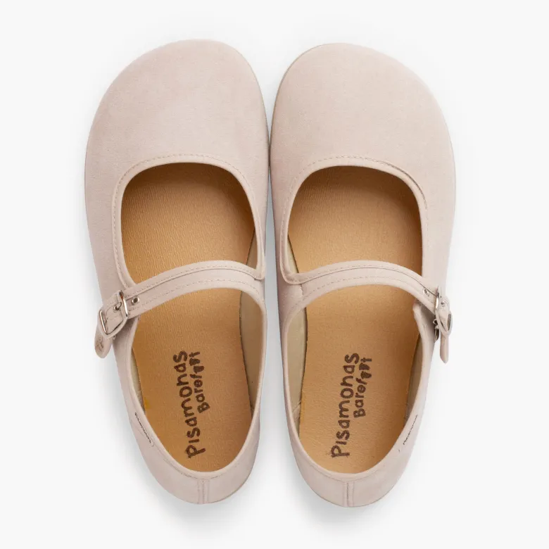 Merceditas barefoot suede hebilla mujer