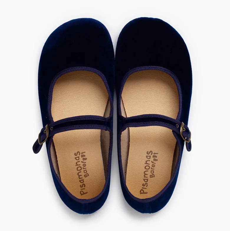 Merceditas mujer barefoot terciopelo hebilla