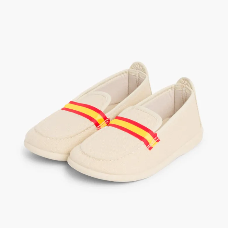 Mocasines Niño Tela Bandera tallas altas