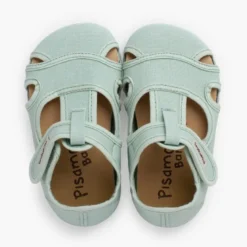 Sandalias barefoot niños lona cierre ancho