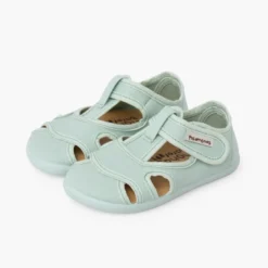 Sandalias barefoot niños lona cierre ancho