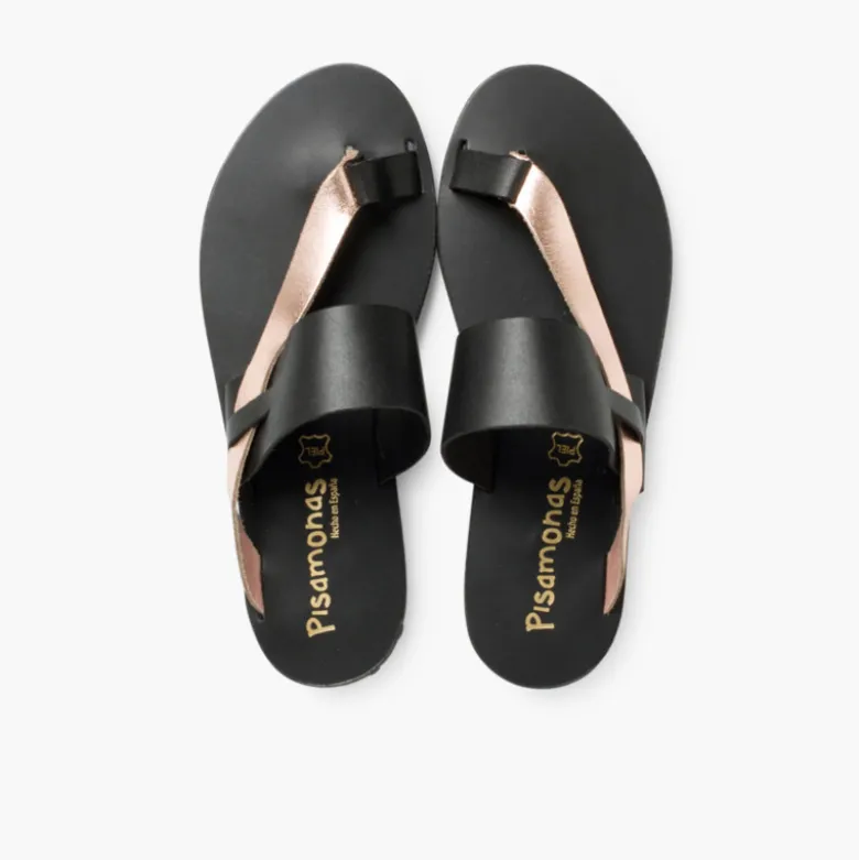 Sandalias de dedo metalizadas niña y mujer