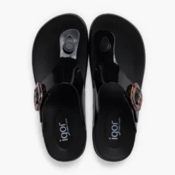 Sandalias dedo extra light brillo mujer