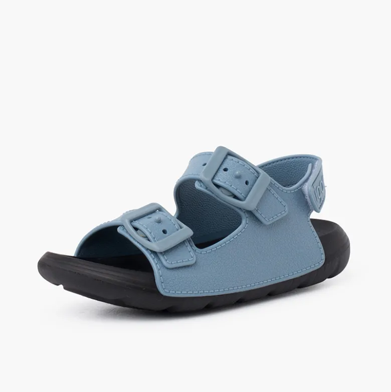 Sandalias Doble Hebilla Suela Eva Tira Adherente