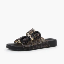 Sandalias habana doble hebilla animal print