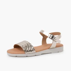 Sandalias hebilla pala trenzada