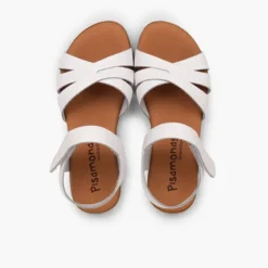 Sandalias niña piel con cierre adherente