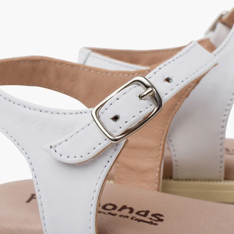 Sandalias niña piel pala escotada