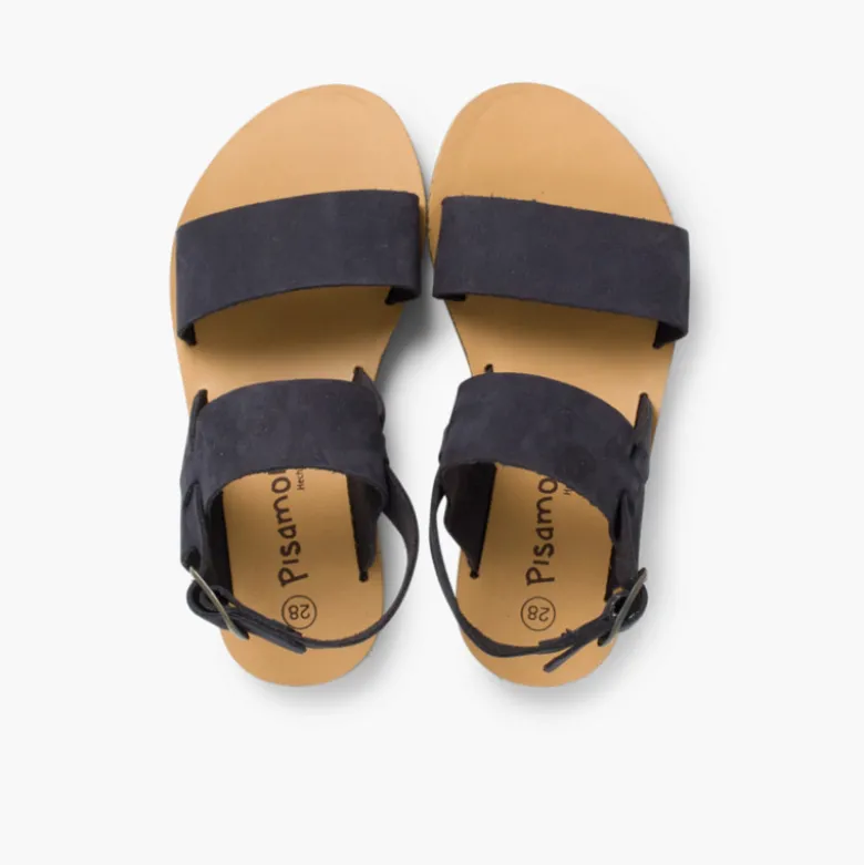 Sandalias Niña y Mujer Nobuck Tiras Anchas