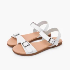 Sandalias niña y mujer. Pala con hebilla ancha