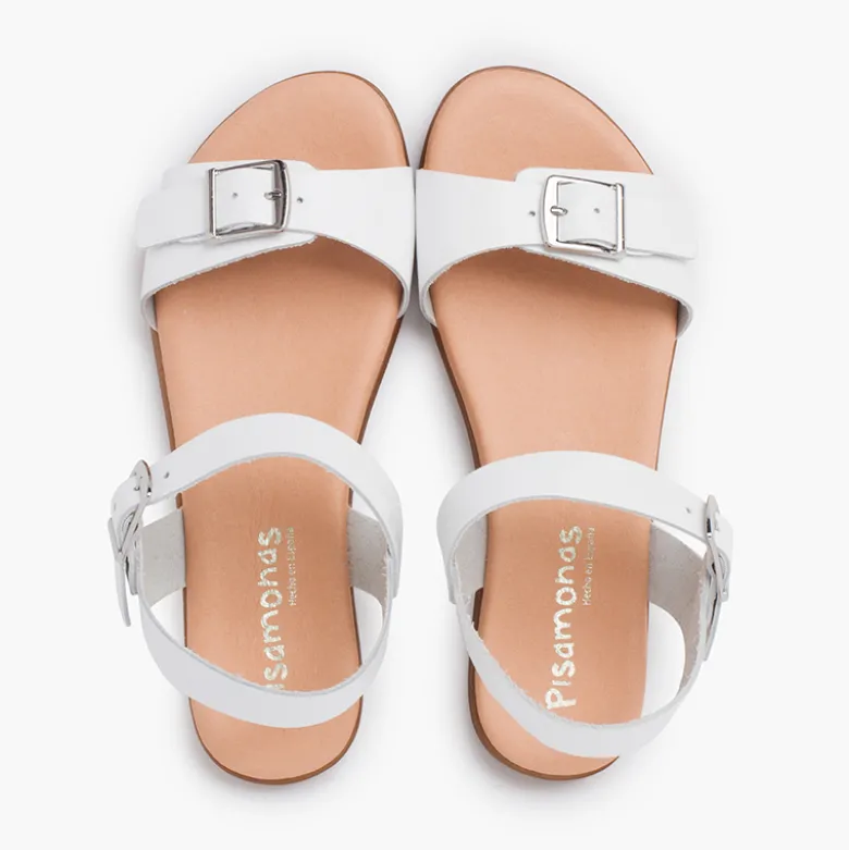 Sandalias niña y mujer. Pala con hebilla ancha