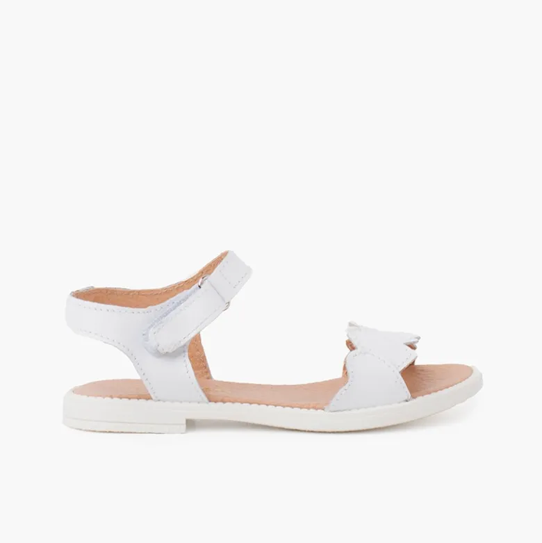 Sandalias niña y mujer piel corazones